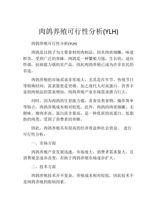 肉鸽养殖可行性分析(YLH)