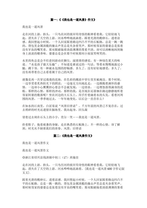 我也是一道风景600字作记叙文文