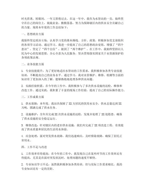 水管站年度工作总结个人