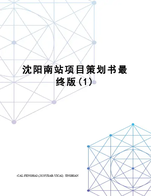 沈阳南站项目策划书最终版(1)