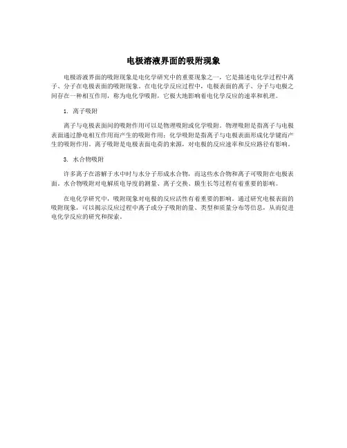 电极溶液界面的吸附现象