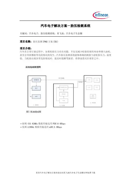 汽车电子胎压检测系统方案-汽车电子生态圈