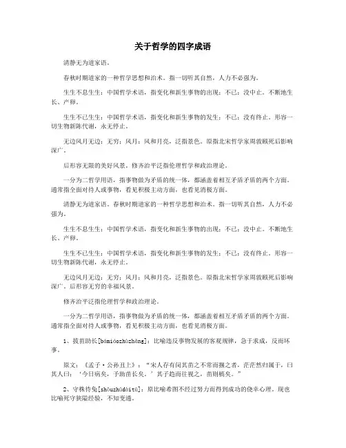 关于哲学的四字成语