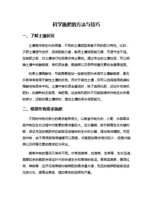 科学施肥的方法与技巧