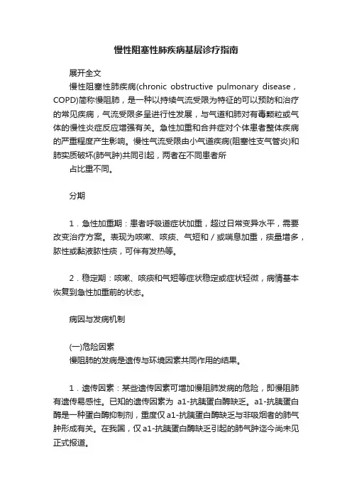 慢性阻塞性肺疾病基层诊疗指南