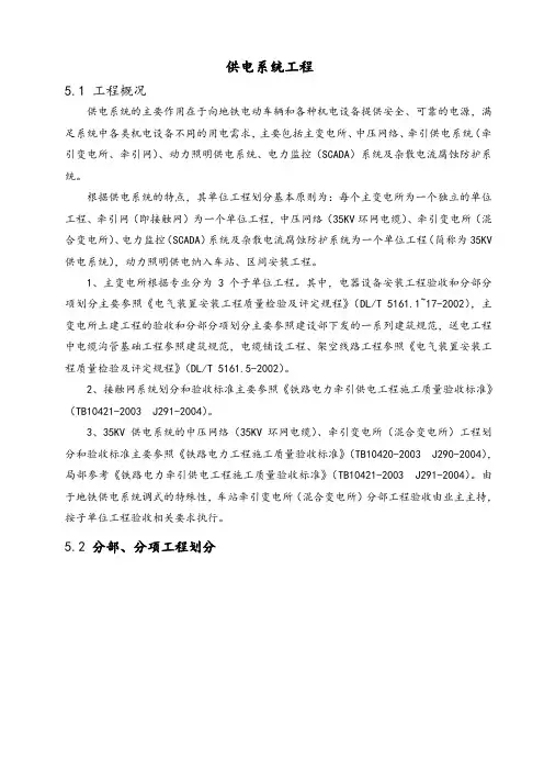 供电系统验收表格
