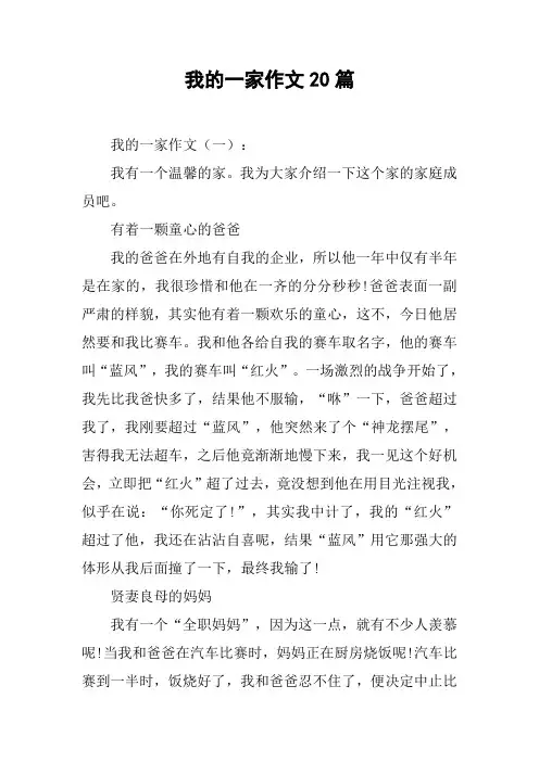 我的一家作文20篇