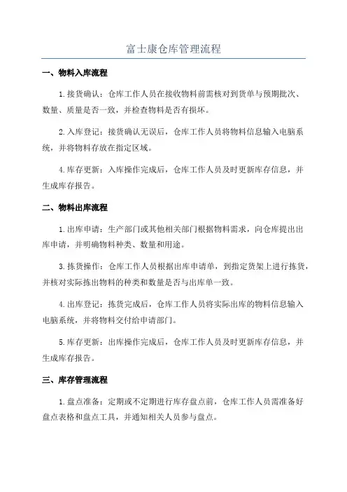 富士康仓库管理流程