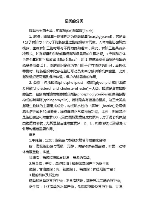 脂类的分类