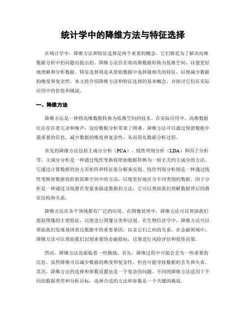 统计学中的降维方法与特征选择