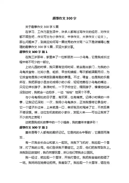 趣事作文300字