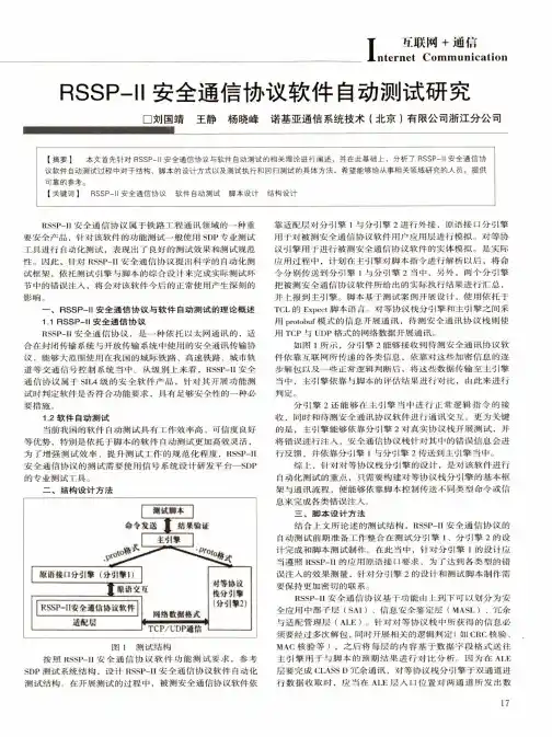 RSSP-Ⅱ安全通信协议软件自动测试研究