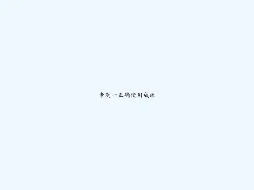 专题一正确使用成语 PPT