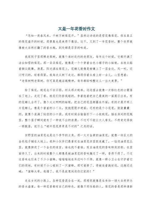 又是一年花香时作文