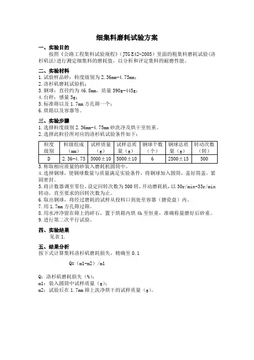 磨耗磨光实验方案