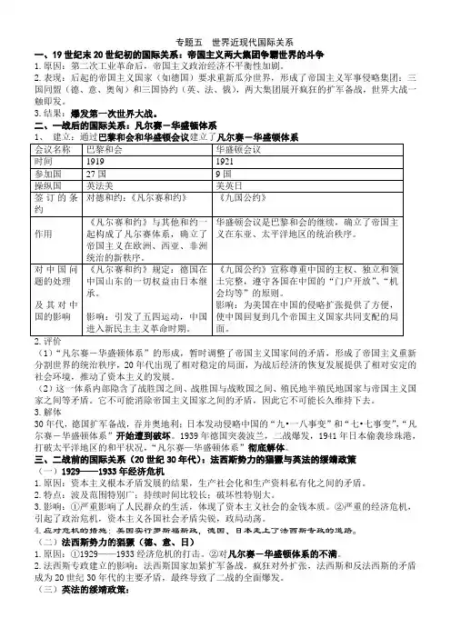 世界近现代国际关系