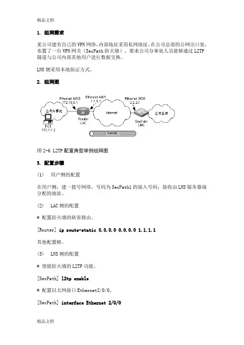 最新H3C L2TP举例资料