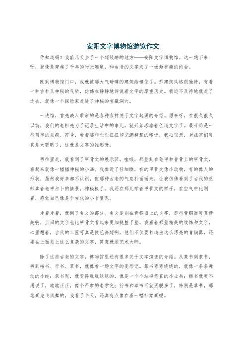 安阳文字博物馆游览作文