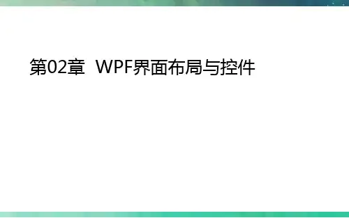 WPF界面布局与控件PPT课件