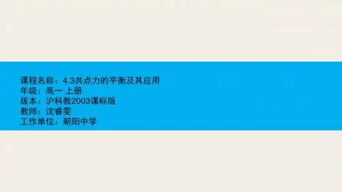 3、共点力的平衡及其应用