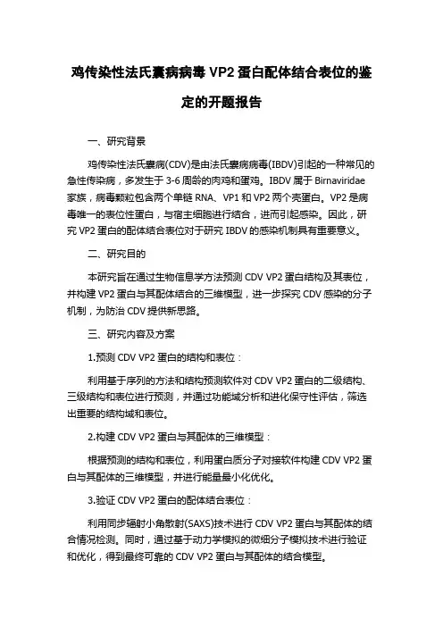 鸡传染性法氏囊病病毒VP2蛋白配体结合表位的鉴定的开题报告