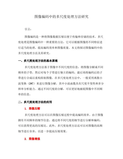 图像编码中的多尺度处理方法研究