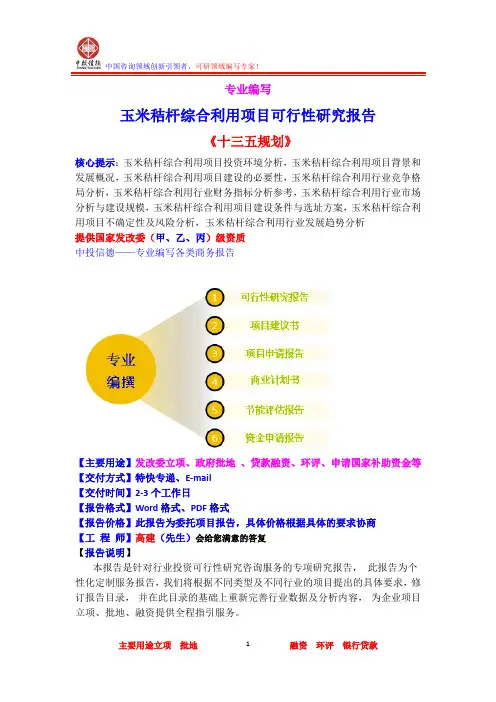 玉米秸杆综合利用项目可行性研究报告