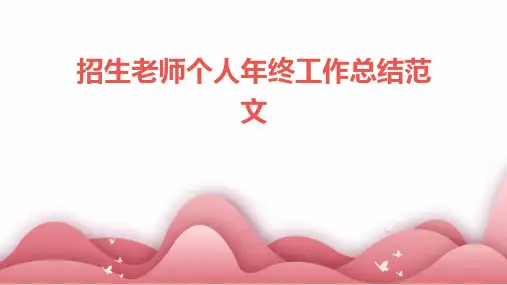 招生老师个人年终工作总结范文PPT