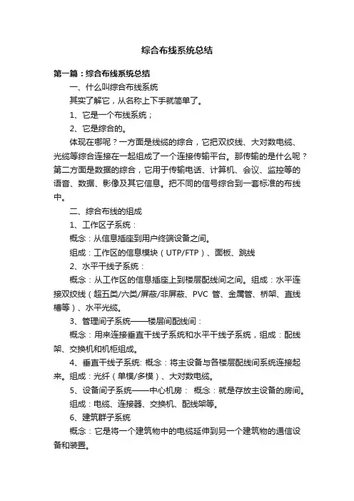 综合布线系统总结