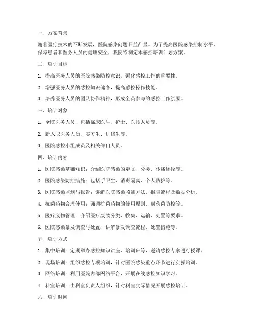 医院感控培训计划方案