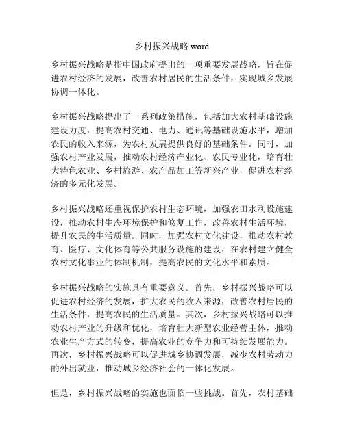 乡村振兴战略word