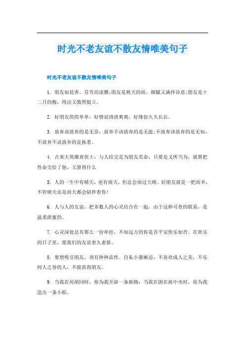 时光不老友谊不散友情唯美句子