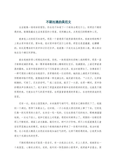 不期而遇的美范文