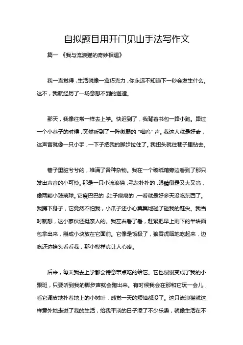 自拟题目用开门见山手法写作文