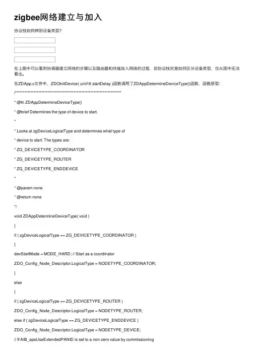 zigbee网络建立与加入