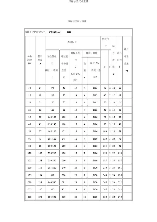 国标法兰尺寸重量