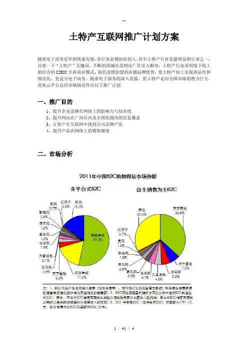 土特产互联网推广计划方案