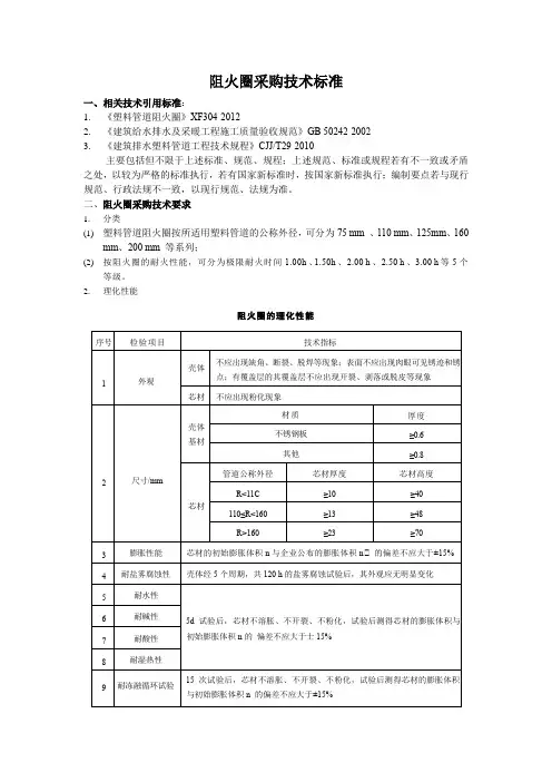 阻火圈采购技术标准