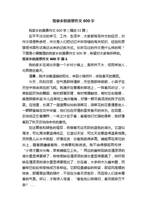 我家乡的美景作文600字（精选53篇）