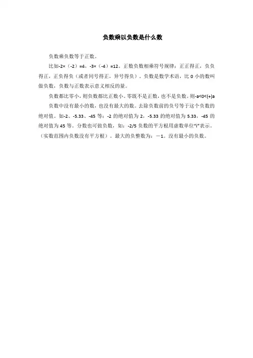 负数乘以负数是什么数