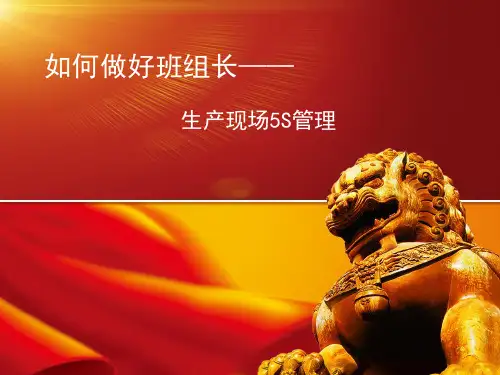 如何做好班组长(生产现场5S管理)