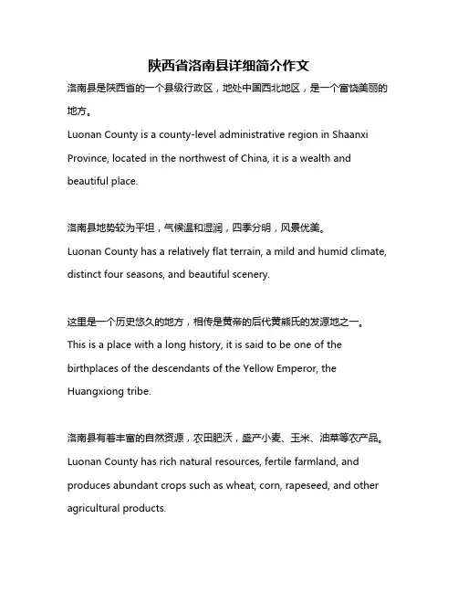 陕西省洛南县详细简介作文