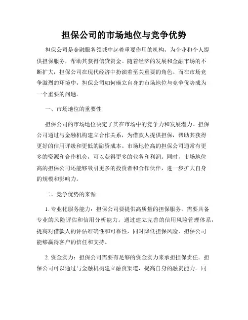担保公司的市场地位与竞争优势