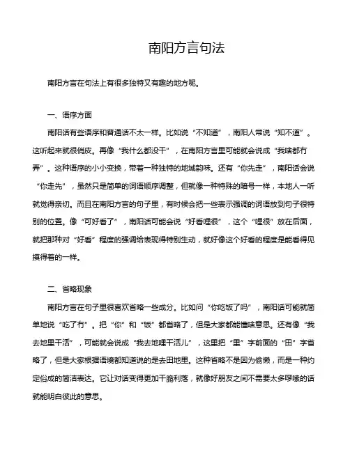 南阳方言句法