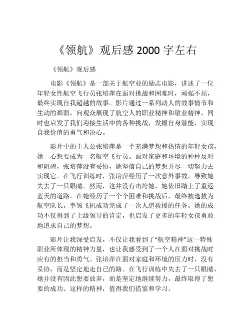 《领航》观后感2000字左右
