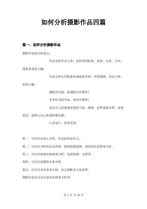 如何分析摄影作品四篇
