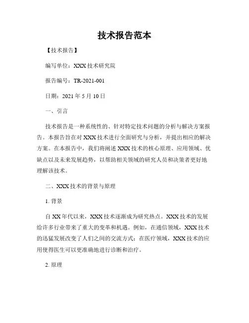技术报告范本