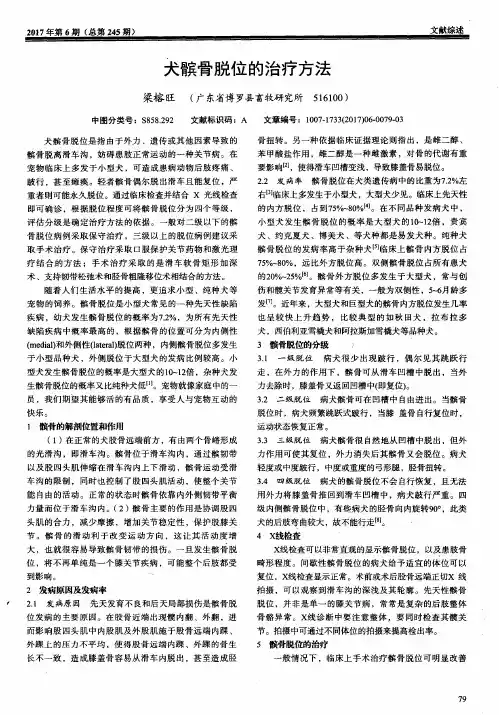 犬髌骨脱位的治疗方法