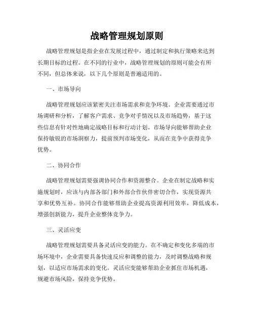 战略管理规划原则