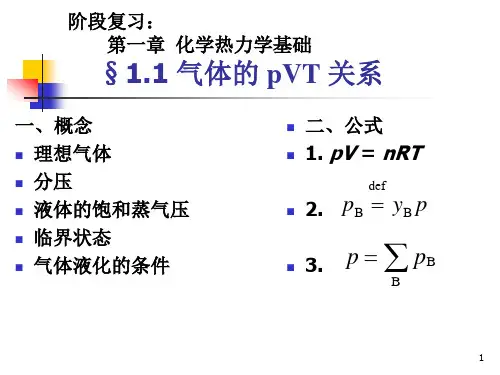 大学化学第一章 复习精品PPT课件